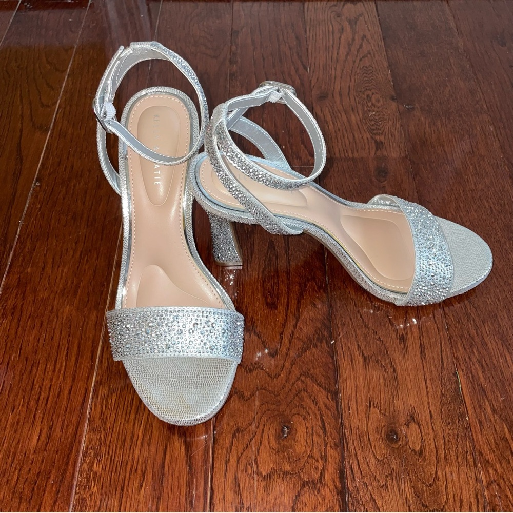 Elegant Silver Heeled Sandals